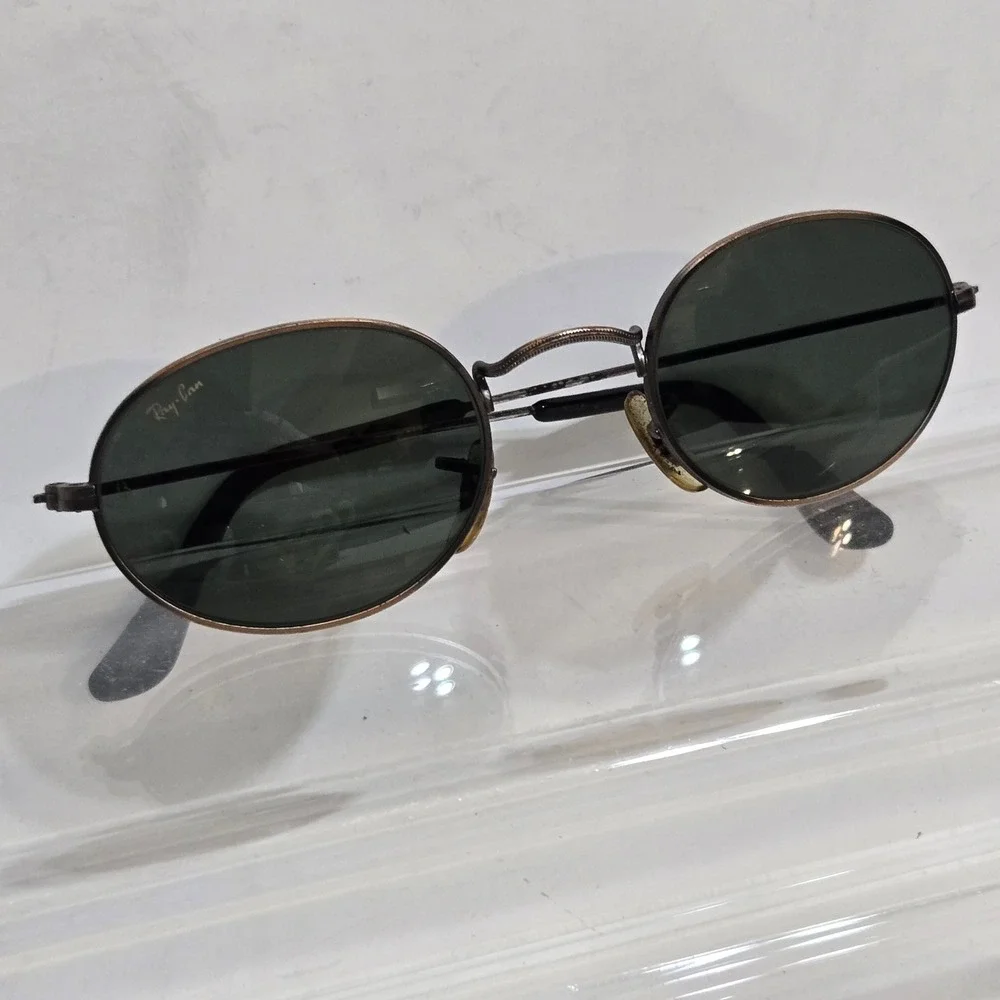 Ray-Ban Sunglasses Unisex Black Vintage Bausch & Lomb W0969 PSAS Oval Metal Read